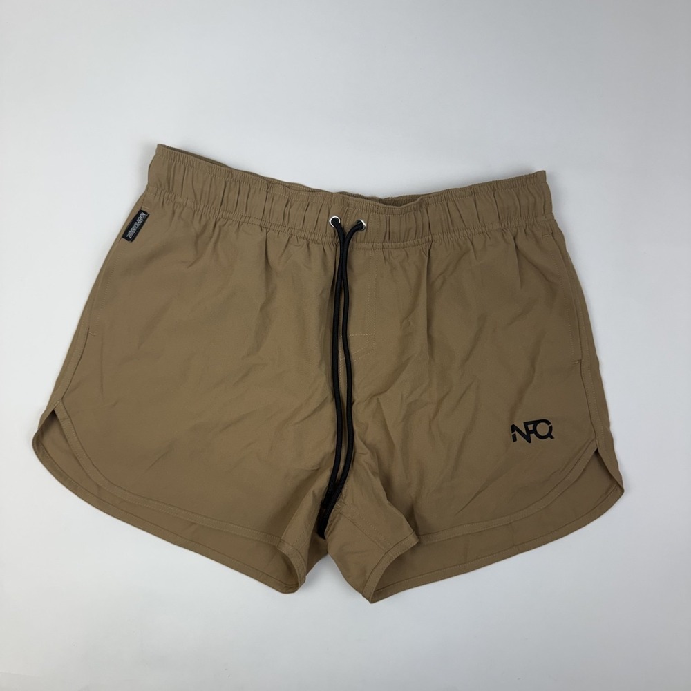 New Womens NFQ Coyote Brown Training Built In Liner Shorts Size Medium NWT